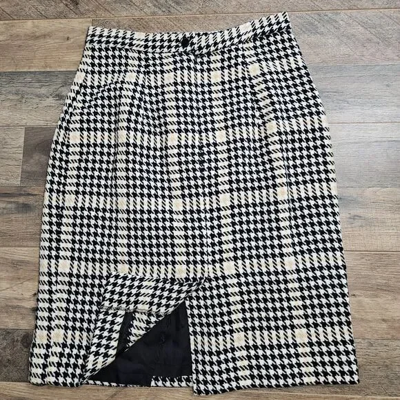 Xerxes Suit 10 Houndstooth Double Breasted Blazer Pencil Skirt Wool Corpcore - Picture 6 of 13